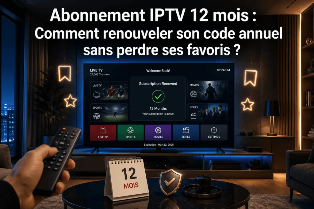 Comment renouveler son abonnement iptv 12 mois sans perdre chaînes et favoris