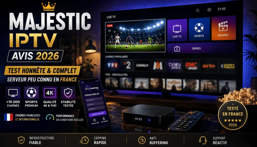 majestic iptv avis 2026 test complet stabilite chaines francaises